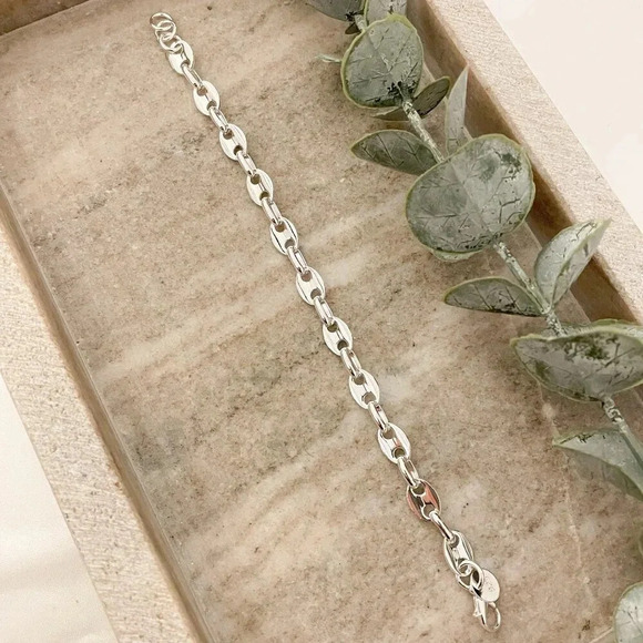 925 Sterling Silver Dainty Chain Bracelet Stackable Chain Bracelet - Picture 5 of 6
